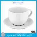 White simples personalizado porcelana chá com pires